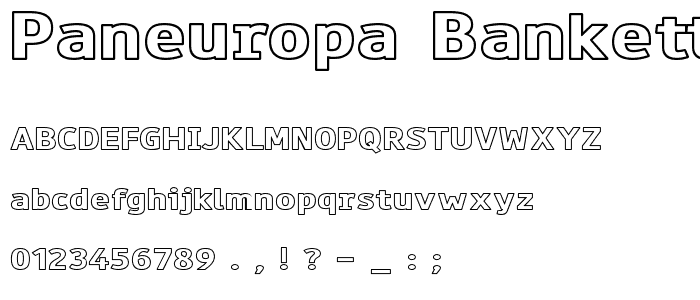 Paneuropa Bankette font